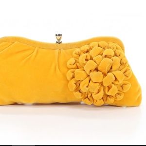 Banana Republic Yellow Velvet Clutch
